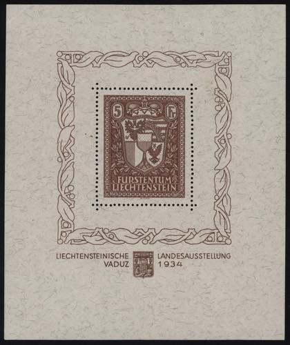 1934 - Expo di Vaduz, BF n° 1, ... 