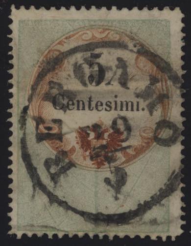 1854 - 5 cent. verde, bruno, ... 