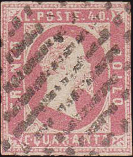1851 - 40 cent. rosa, n° 3, ... 