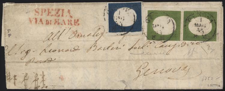 1855 - Lettera spedita da Spezia ... 