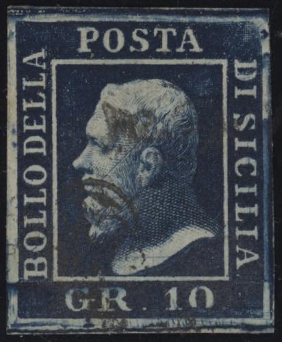 1859 - 10 grana azzurro cupo, n° ... 