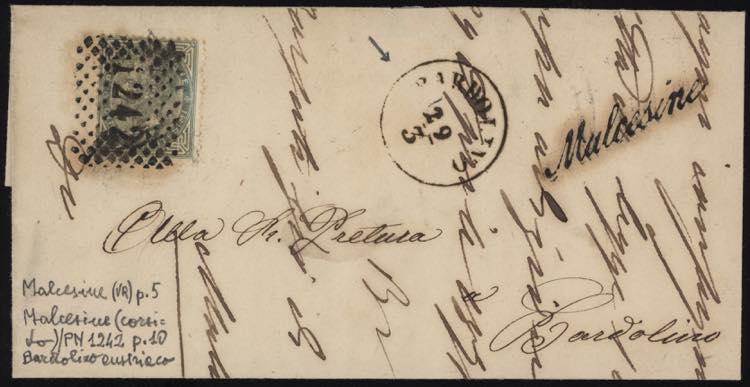 1863 - 5 cent. verde grigio, n° ... 
