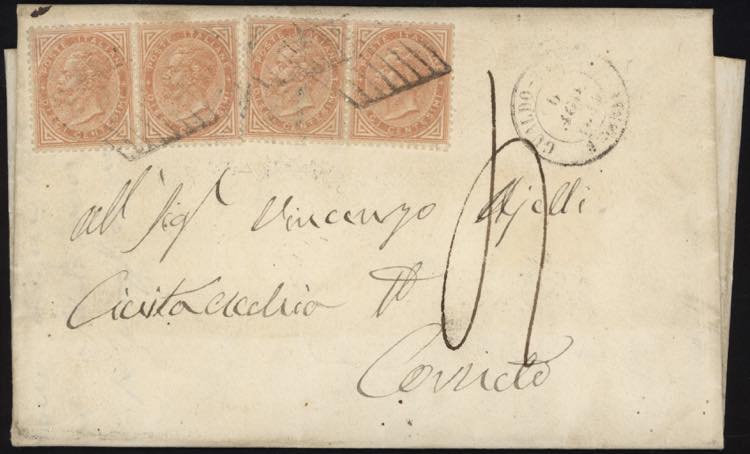 1864 - 10 cent., n° L17, due ... 