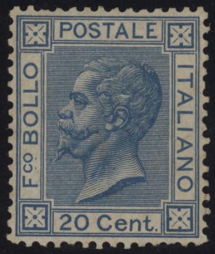 1867 - 20 cent. azzurro, tiratura ... 