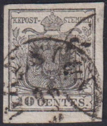 1850 - 10 cent. grigio nero, n° ... 