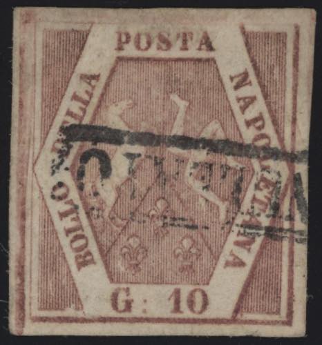 1858 - 10 grana rosa lillaceo, n° ... 