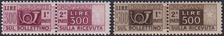 1946 - Pacchi Postali filigrana ... 