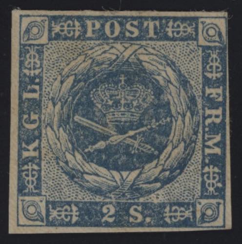 1854 - 2 s. azzurro, n° 3, ... 