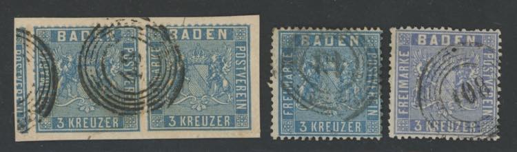 1860 - 3 Kreuzer, n° 10a (coppia) ... 