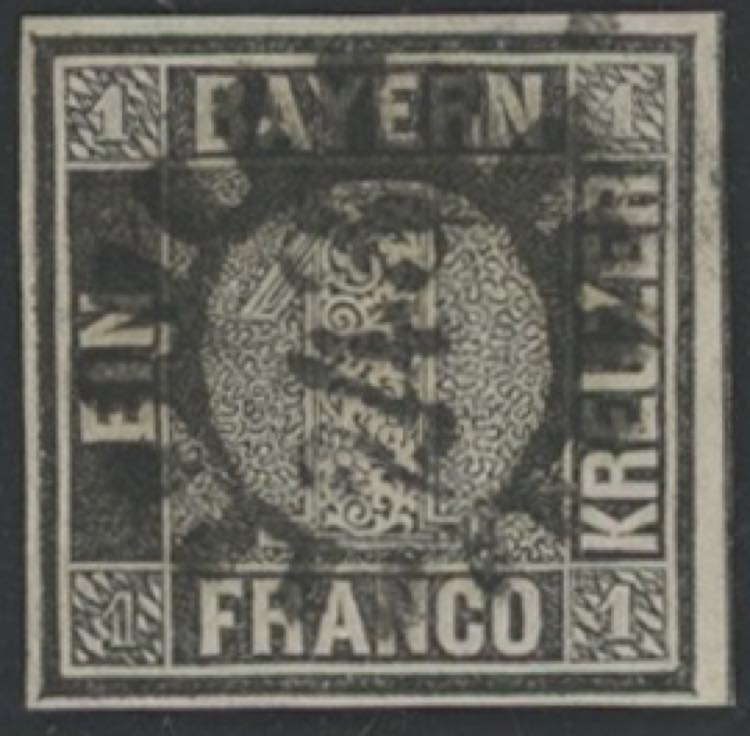 1849 - 1 kreuzer nero grigio, n° ... 