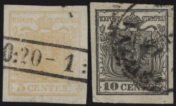 1850 - 5 e 10 cent., n° 1/2, ... 