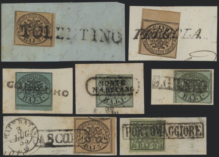 1852 - 1, 2 e 3 b., 7 frammenti ... 