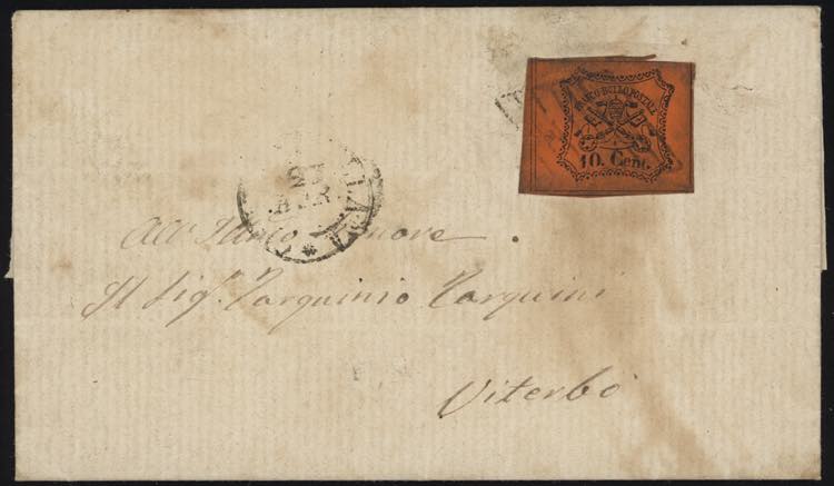 1868 - 10 cent. vermiglio non ... 