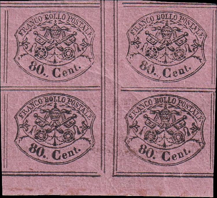 1867 - 80 cent. rosa lillaceo, ... 
