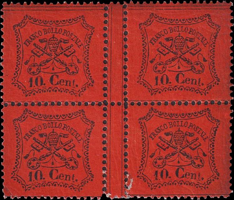 1868 - 10 cent. vermiglio, n° ... 