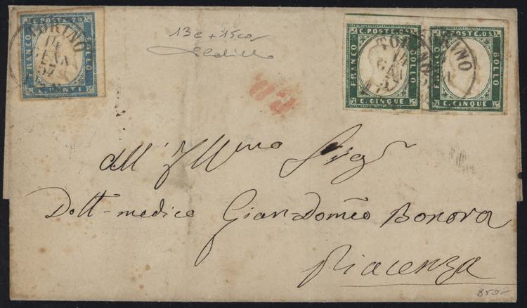 1857 - 5 cent. smeraldo giallastro ... 