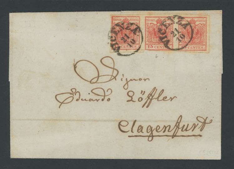 1850 - 15 cent. rosso III tipo, ... 