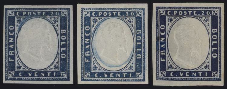 1861 - 20 centesimi, n° 15, tre ... 