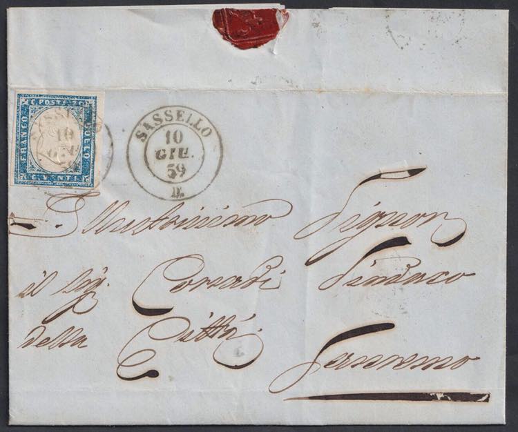 1859 - 20 cent. azzurro ... 