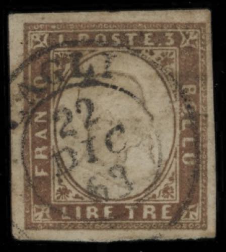 1861 - 3 Lire, n° 18, ottimo, con ... 