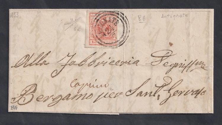1853 - 15 cent. III tipo rosso ... 