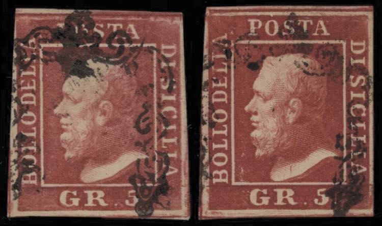 1859 - 5 grana, due esemplari, n° ... 