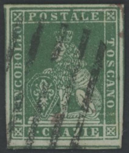 1851 - 4 crazie verde su grigio, ... 