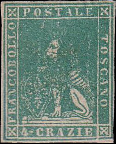 1857 - 4 crazie verde, n° 14, ... 