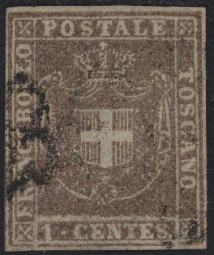 1860 - 1 cent. lilla, n° 17a, ... 