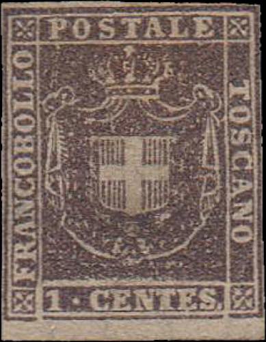 1860 - 1 cent. bruno lilla, n° ... 