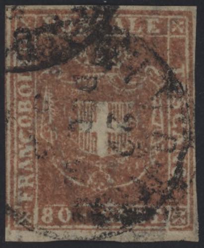1860 - 80 cent. carnicino, n° 22, ... 
