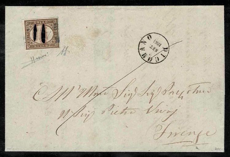 1861 - 10 cent. Sardegna, grigio ... 