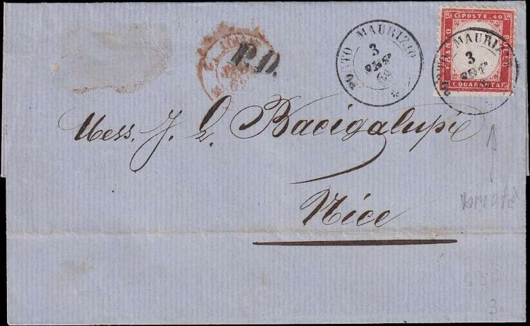 1862 - 40 cent. rosso carminio, ... 