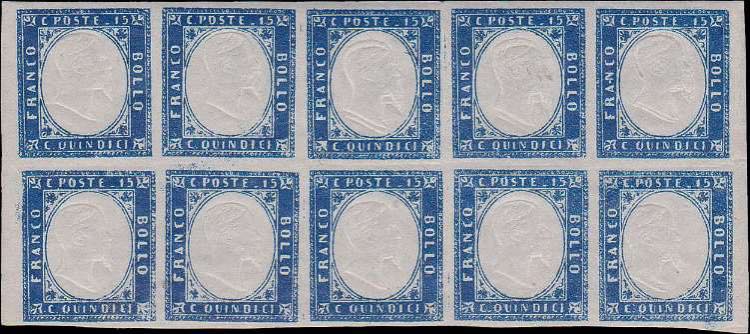 1863 - 15 cent. azzurro, n° 11, ... 