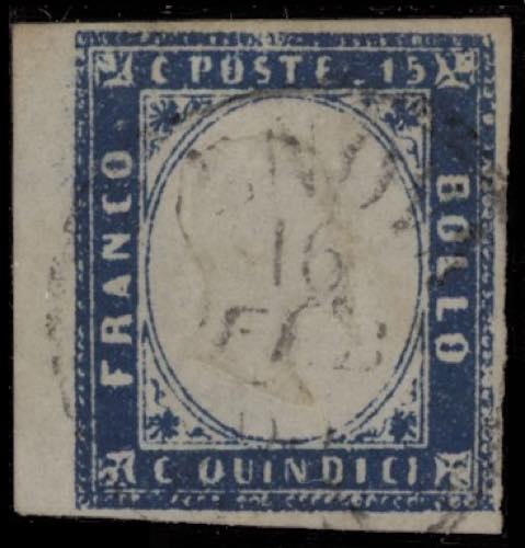 1863 - 15 cent. azzurro, n° 11, ... 