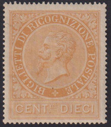 1874 - 10 cent.  ocra arancio, RP ... 