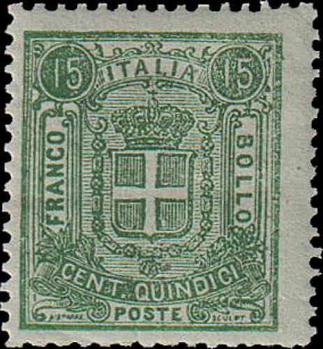 1862 - 15 cent. verde, Saggio ... 