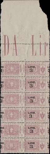 1923 - Sovrastampato 3 Lire su 10 ... 