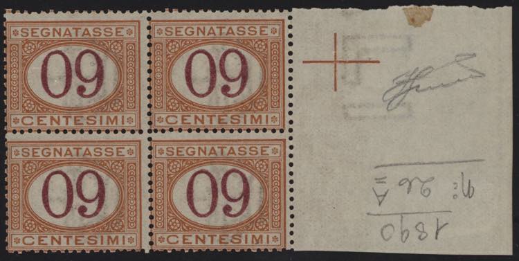 1890 - 09 cent. (60 capovolto), Sx ... 