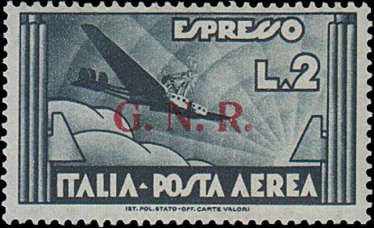 1944 - 2 Lire ardesia, PA n° ... 