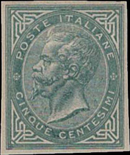 1874 - 5 cent. verde grigio, ... 