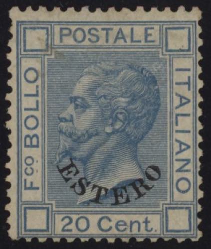 1874 - 20 cent. azzurro, n° 5, ... 