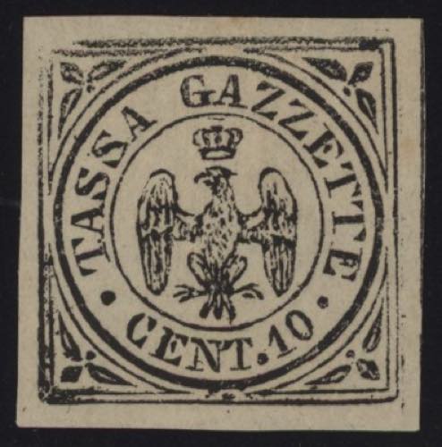 1853 - Aquilotto, 10 cent. nero, ... 