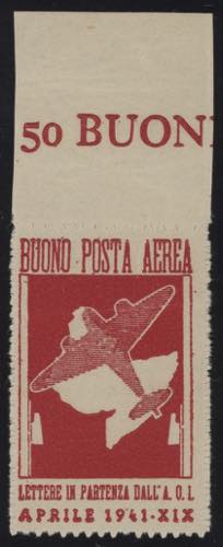 1941 - Buono Posta Aerea, FM n° ... 