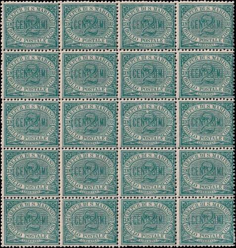 1877 - 2 cent. verde, n° 1, ... 