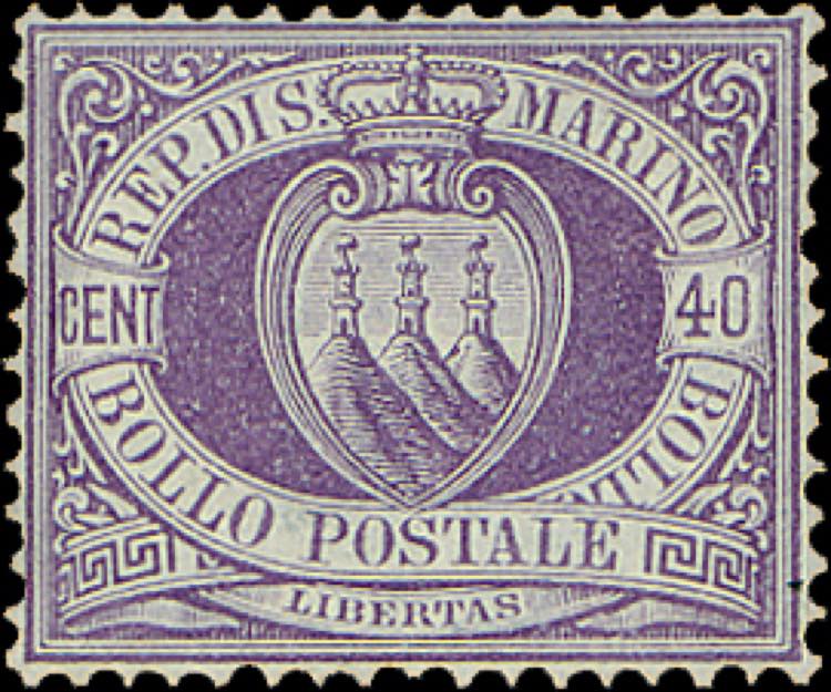 1877 - 40 cent. lilla scuro, n° ... 