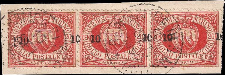 1892 - 10 su 20 cent., n° 11h, su ... 