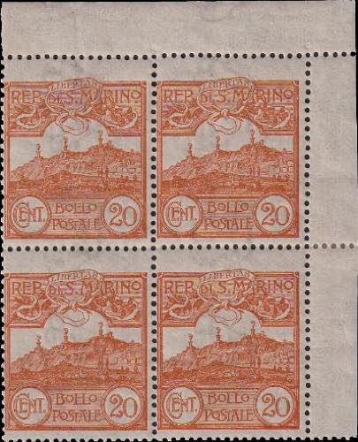 1903 - Vedute, 20 cent. arancio, ... 
