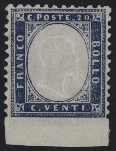 1862 - 20 cent. azzurro grigio, ... 