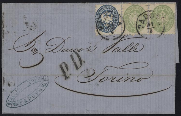 1864 - 3 + 10 soldi, n° 42 (x2) + ... 